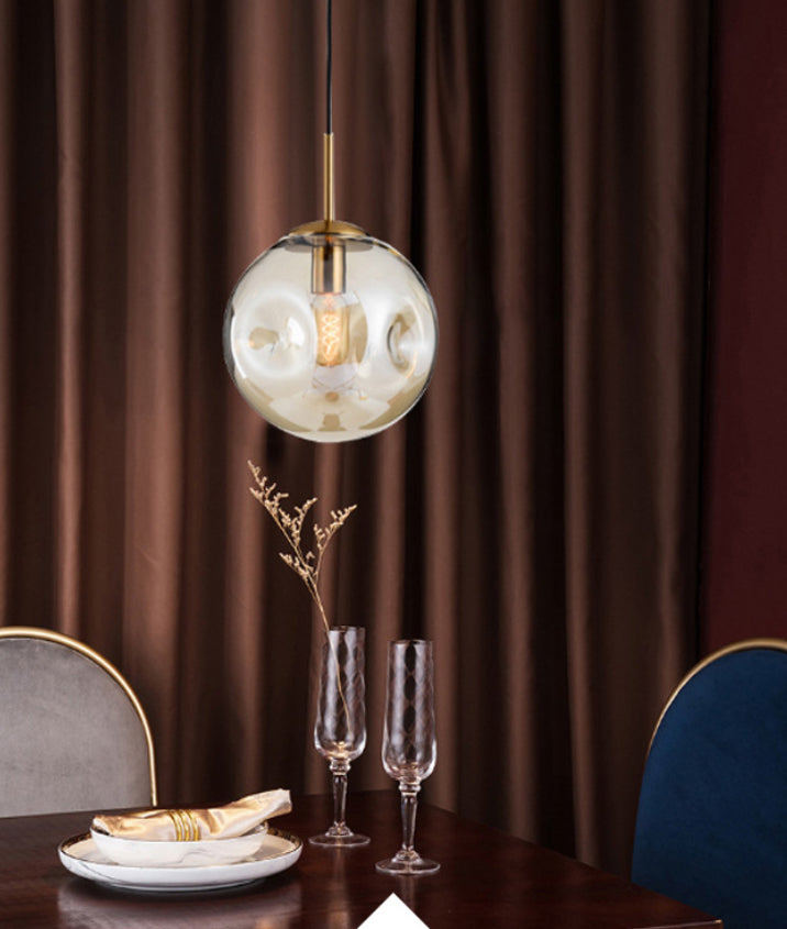 Creative Concave Design Globe Hanging Light 1-Light Nordic minimalisme Transparency Glass Suspension Lampe