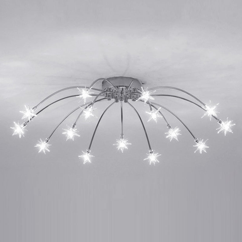 Lámpara de techo Radial Star en soporte semiempotrado LED de metal de estilo moderno y lujoso para dormitorio