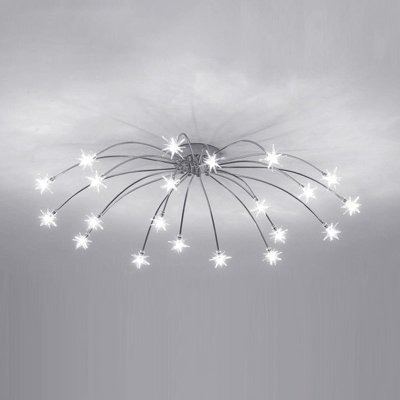 Lámpara de techo Radial Star en soporte semiempotrado LED de metal de estilo moderno y lujoso para dormitorio