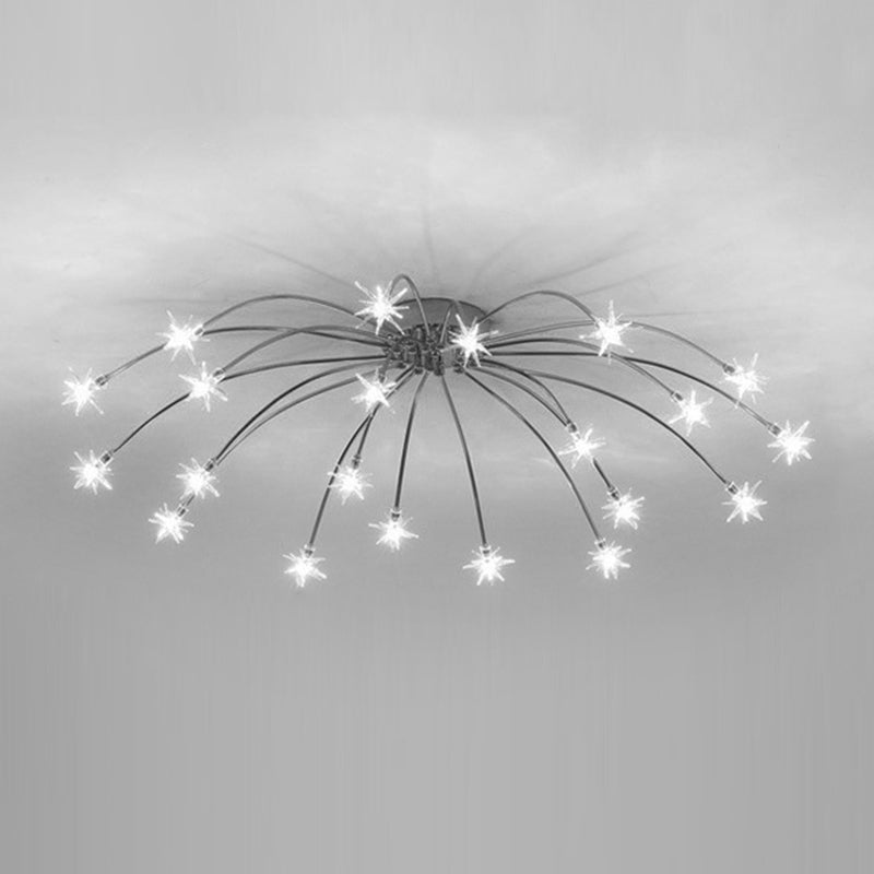 Lámpara de techo Radial Star en soporte semiempotrado LED de metal de estilo moderno y lujoso para dormitorio