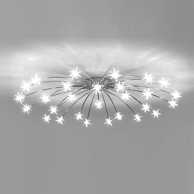Lámpara de techo Radial Star en soporte semiempotrado LED de metal de estilo moderno y lujoso para dormitorio