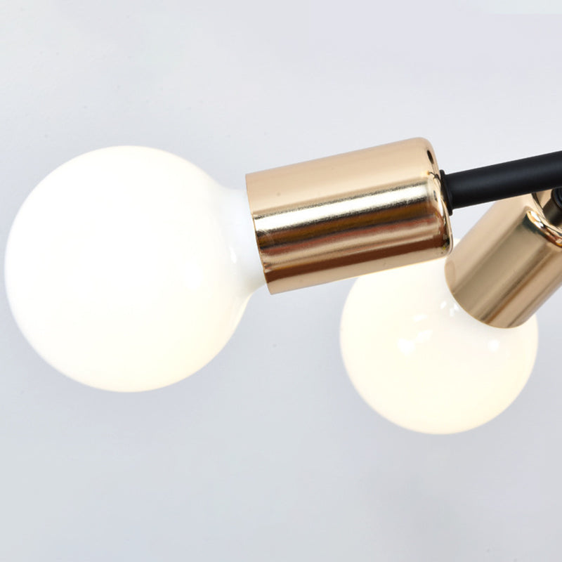 Luz de techo de bombilla desnuda radial de montaje semi empotrado de estilo minimalista industrial de metal para comedor