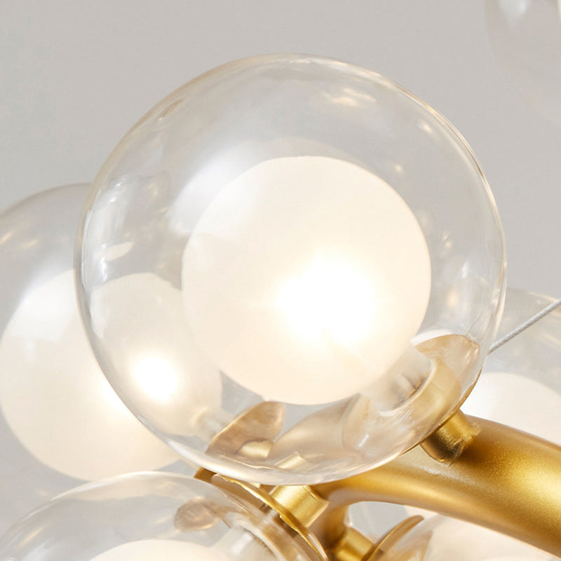 Suspension en verre transparent et givré lustre minimaliste pour le salon