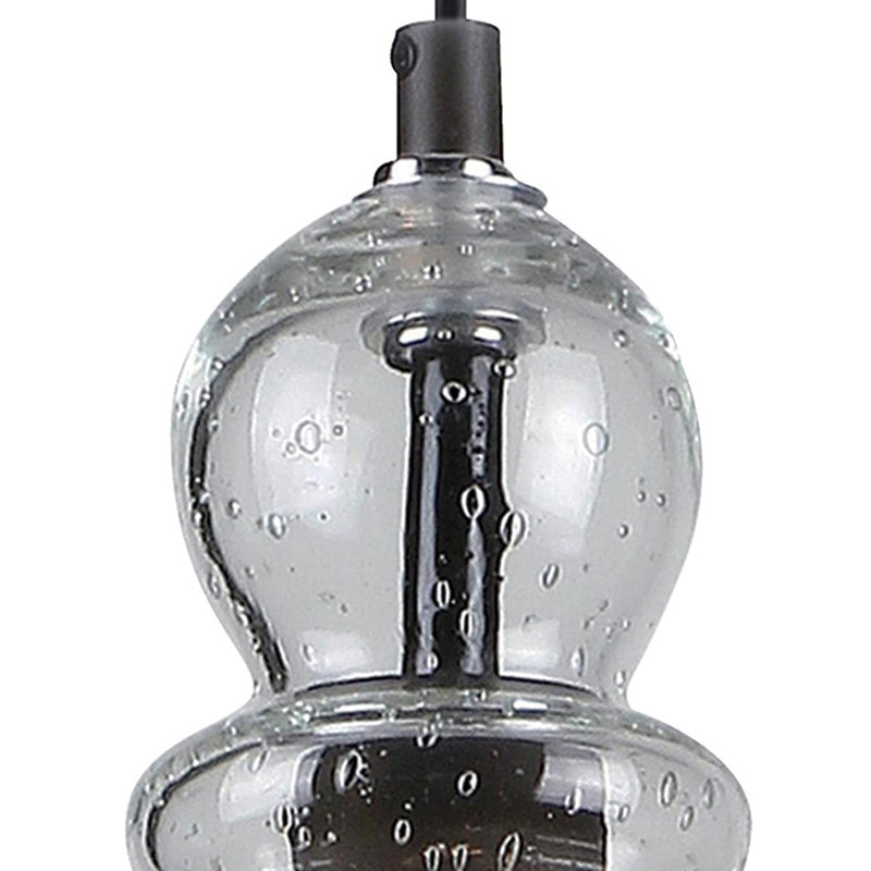 Seeded Glass Retro Industrial Style Hanging Light 7" Wide Single Bulb Metal Lighting Pendant for Bedroom