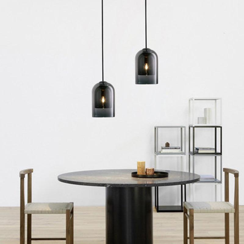 5,9 Zoll breite Glocken Mini-Glas hängend Licht moderner minimalistischer Esszimmer Ein-Bulb-Beleuchtungsstoffe