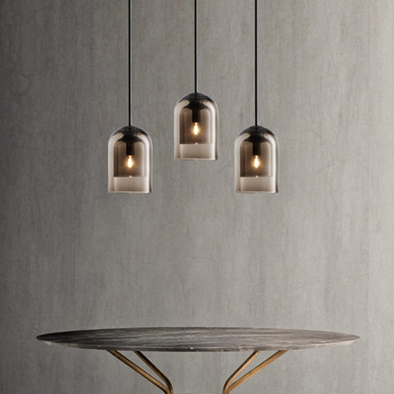 5,9 Zoll breite Glocken Mini-Glas hängend Licht moderner minimalistischer Esszimmer Ein-Bulb-Beleuchtungsstoffe