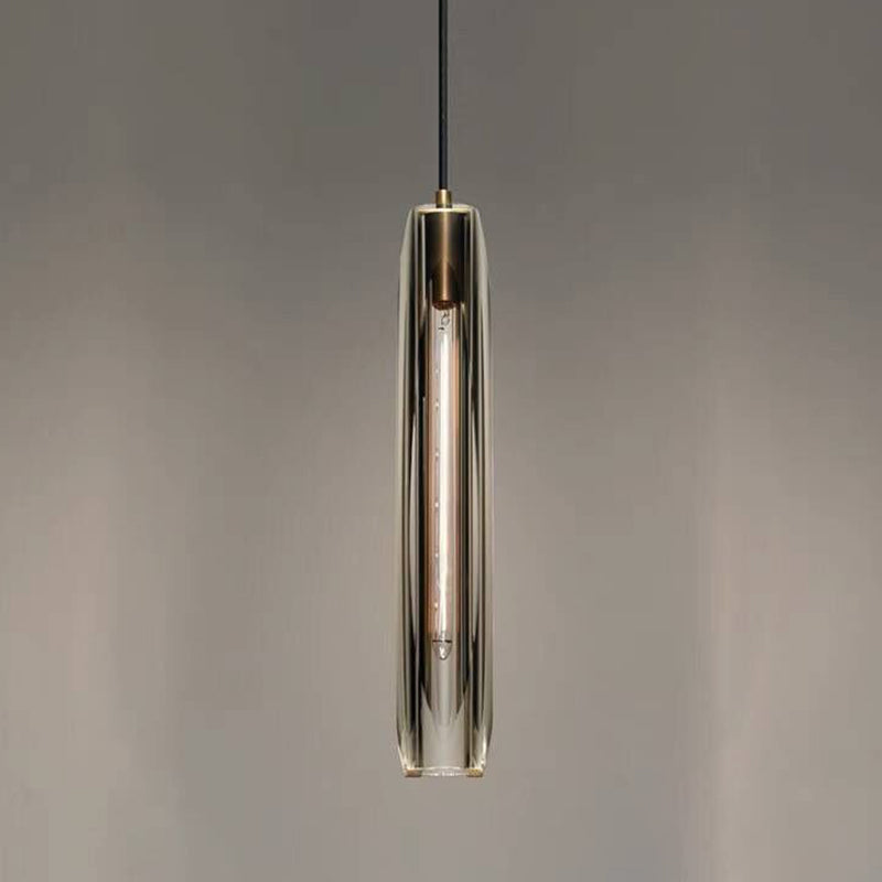 15.3 "Lengte K9 Kristallen Hanglicht Postmoderne stijl Brass Simplicity Lighting Fixture in rookgrijs voor eetkamer