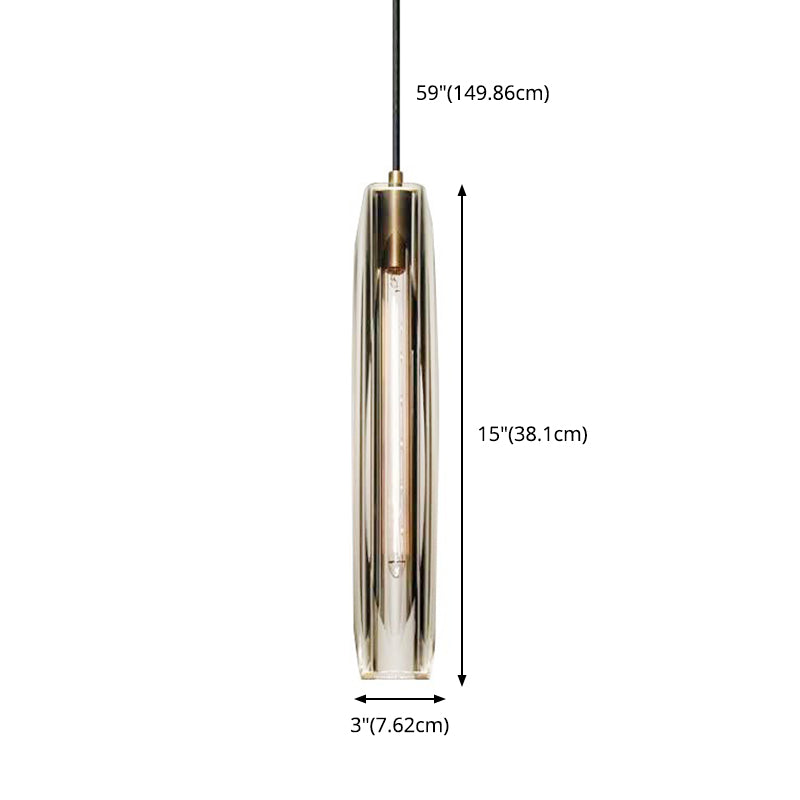 15.3 "Lengte K9 Kristallen Hanglicht Postmoderne stijl Brass Simplicity Lighting Fixture in rookgrijs voor eetkamer