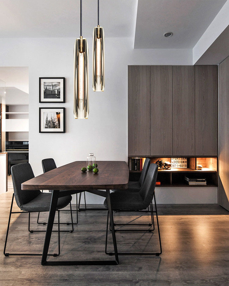 15.3 "Lengte K9 Kristallen Hanglicht Postmoderne stijl Brass Simplicity Lighting Fixture in rookgrijs voor eetkamer