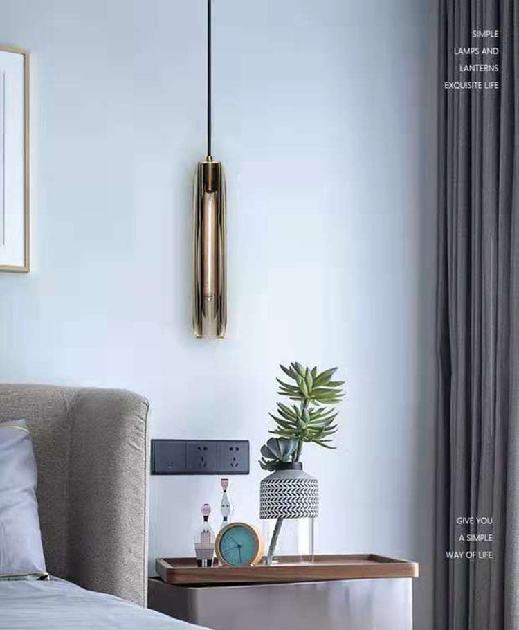 15.3 "Lengte K9 Kristallen Hanglicht Postmoderne stijl Brass Simplicity Lighting Fixture in rookgrijs voor eetkamer