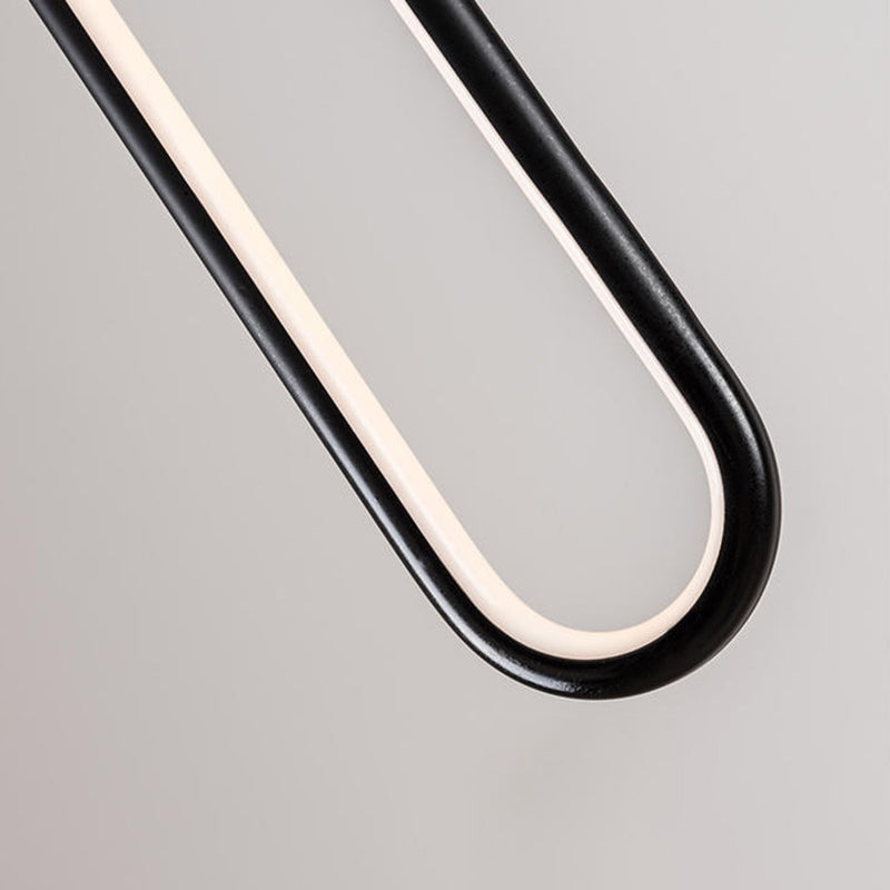 Elliptical Metal Shape Pendant Lamp Modern Minimalist 1 Light LED Hanging Lamp for Living Room