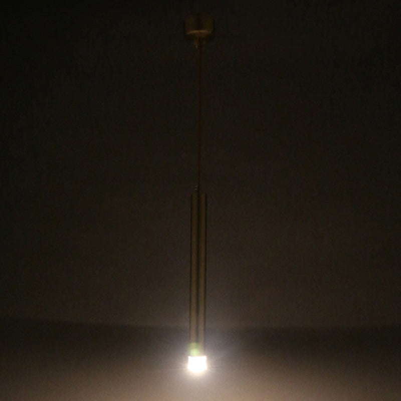 Gold Finish Tubular Spotlight Minimalist LED Metal Pendant Light for Open Kitchen