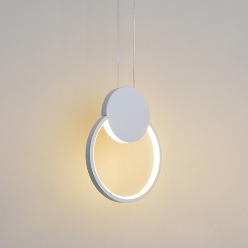 Modern Minimalist Style Cord Hung Hanging Pendant Lights Metal Ceiling Lamp in Black Finish for Bedroom