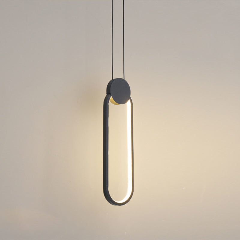 Modern Minimalist Style Cord Hung Hanging Pendant Lights Metal Ceiling Lamp in Black Finish for Bedroom