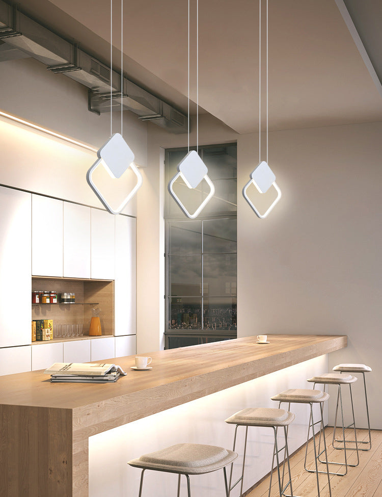 Modern Minimalist Style Cord Hung Hanging Pendant Lights Metal Ceiling Lamp in Black Finish for Bedroom