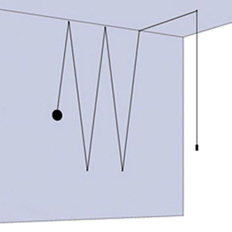 Lampada a sospensione lineare nera Lampada di sospensione a LED in metallo minimalista creativo