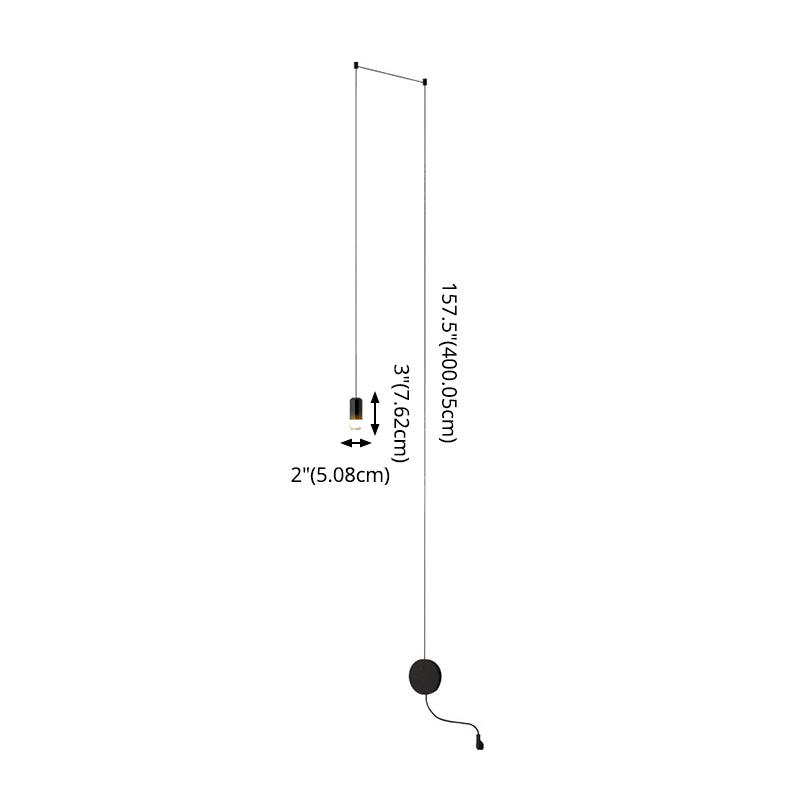 Lampada a sospensione lineare nera Lampada di sospensione a LED in metallo minimalista creativo