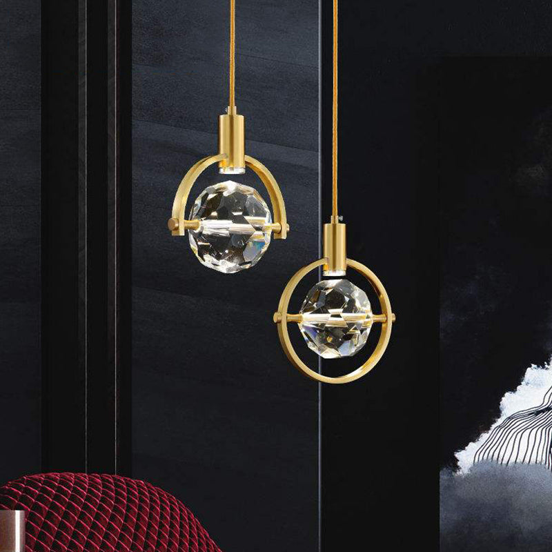 Moderner minimalistischer Stil Globe Einzelanhänger Kristall 1 Licht Anhänger Licht für Esszimmer