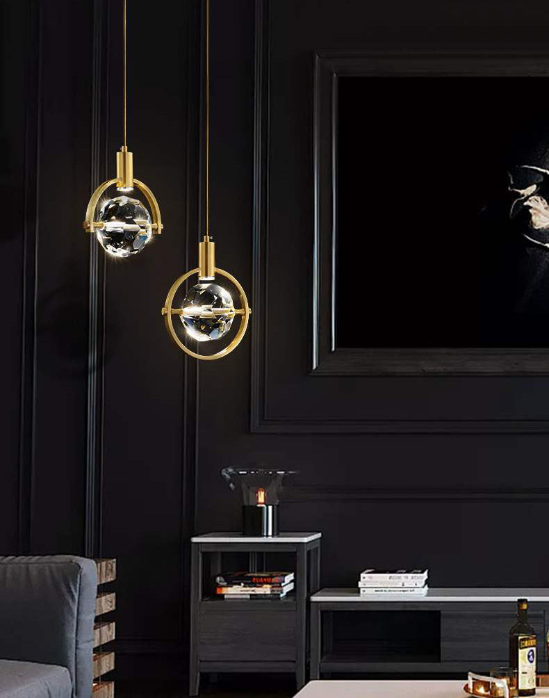 Moderner minimalistischer Stil Globe Einzelanhänger Kristall 1 Licht Anhänger Licht für Esszimmer