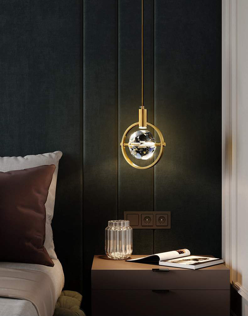 Moderner minimalistischer Stil Globe Einzelanhänger Kristall 1 Licht Anhänger Licht für Esszimmer