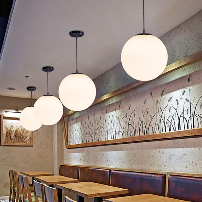 Moderna sfera di design minimalista lampada sospesa Opal Glass Glass Glass 1 Luce Light Light