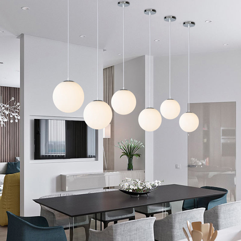 Moderna sfera di design minimalista lampada sospesa Opal Glass Glass Glass 1 Luce Light Light