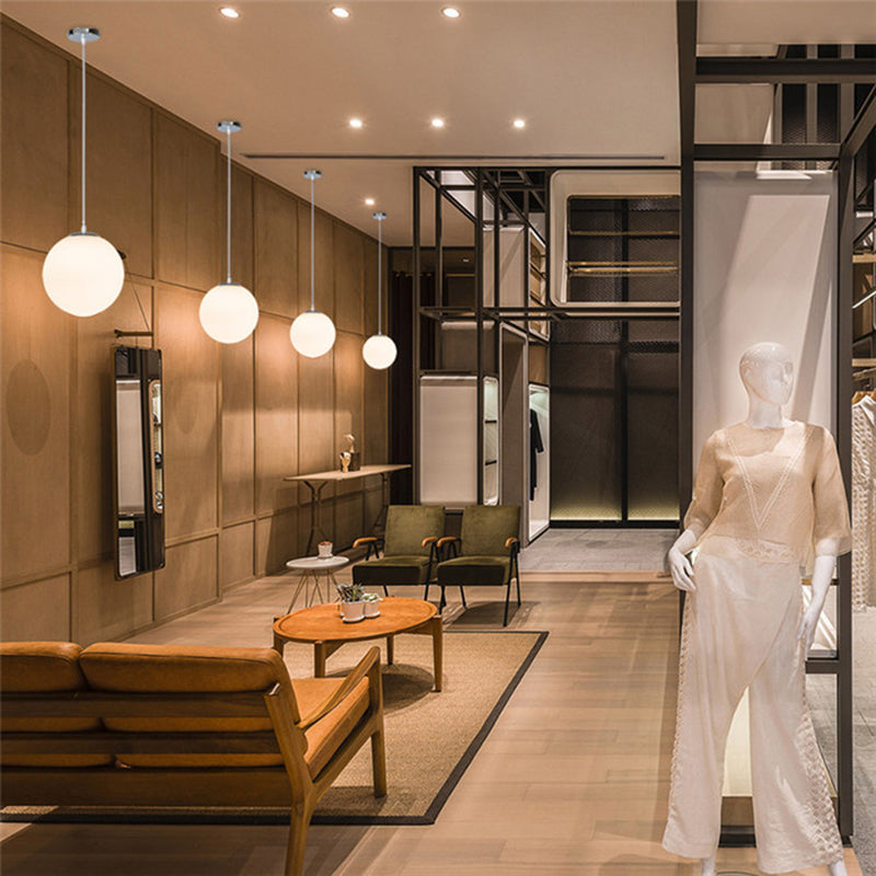 Moderna sfera di design minimalista lampada sospesa Opal Glass Glass Glass 1 Luce Light Light