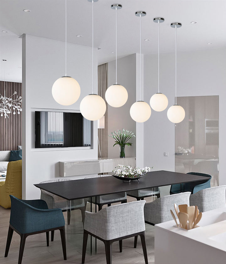 Moderna sfera di design minimalista lampada sospesa Opal Glass Glass Glass 1 Luce Light Light
