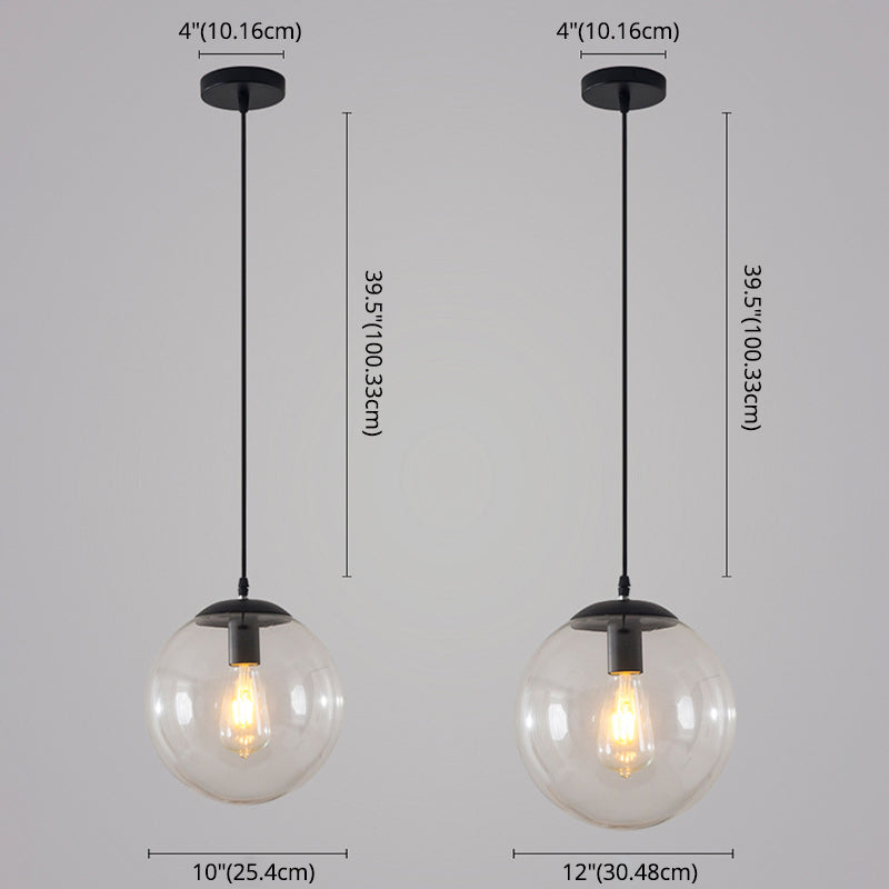 Vetro trasparente sferico minimalista contemporaneo 1 piede chiara 1 piega per il soffitto appeso per tavolo da pranzo
