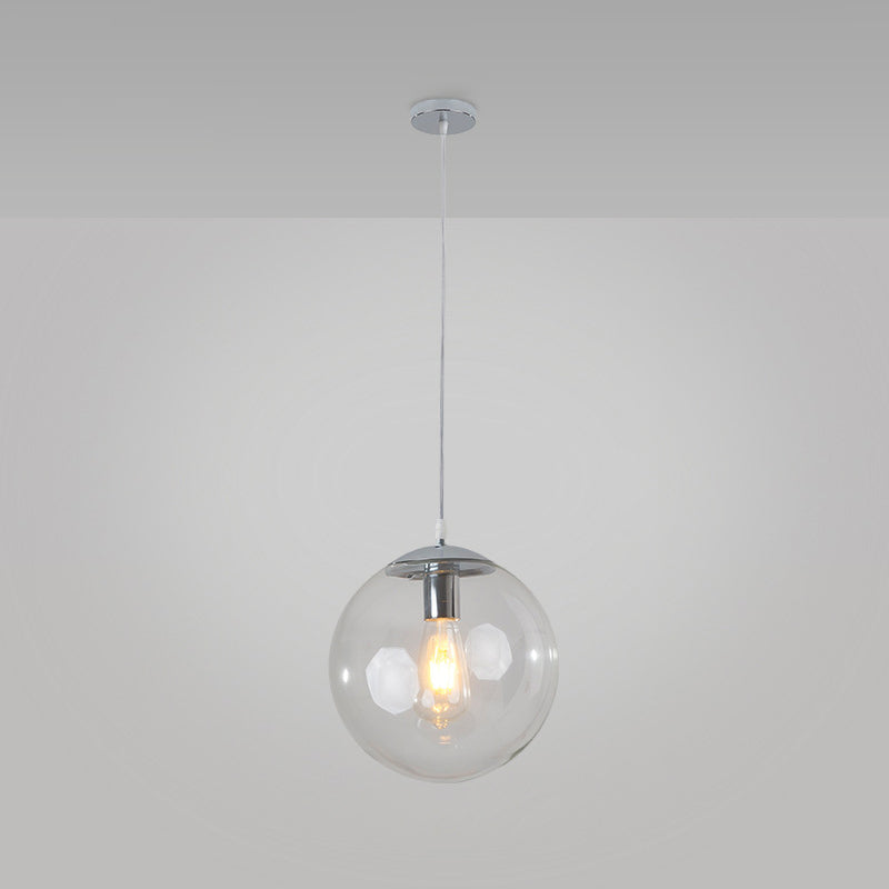 Vetro trasparente sferico minimalista contemporaneo 1 piede chiara 1 piega per il soffitto appeso per tavolo da pranzo