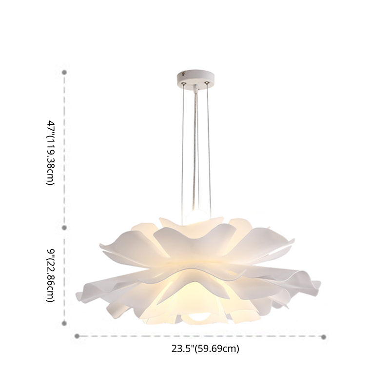 Modern Minimalist Style Blossoming Flower Hanging Pendant Lights Metal 2 Lights Pendant Light for Living Room