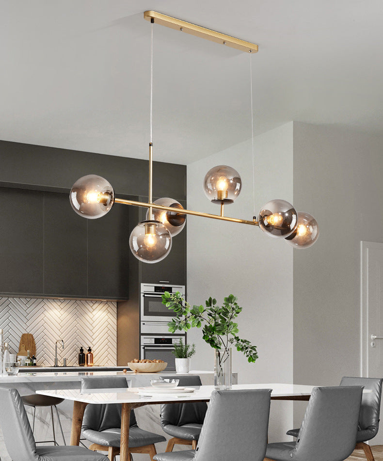 Luces de lámpara de araña de la isla de estilo minimalista moderno Vaso 6 luces de la isla de 6 luces para comedor