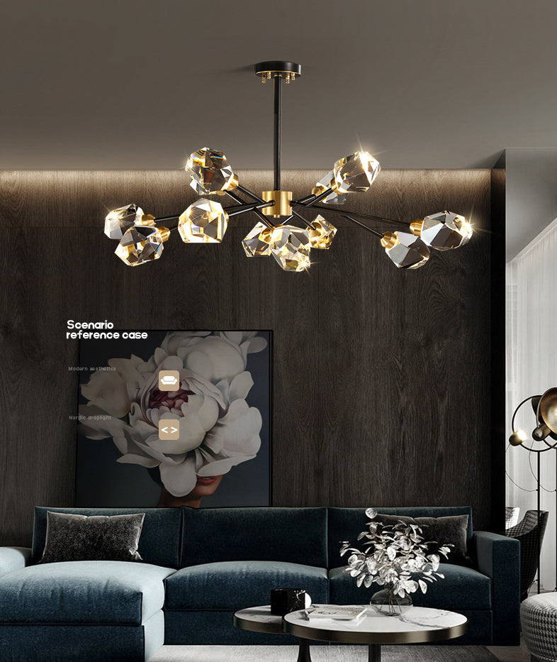 Modern Minimalist Style Spray Hanging Pendant Lights Crystal Pendant Lamp for Living Room