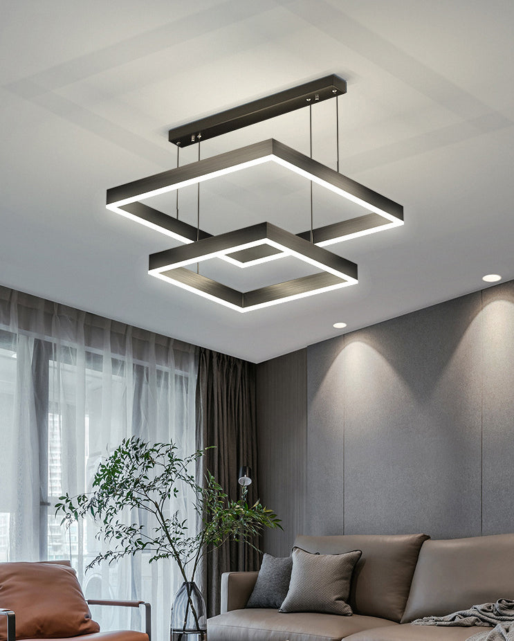 Iluminación de colgante estructurado negro mate lámpara de led metal para sala de estar para sala de estar