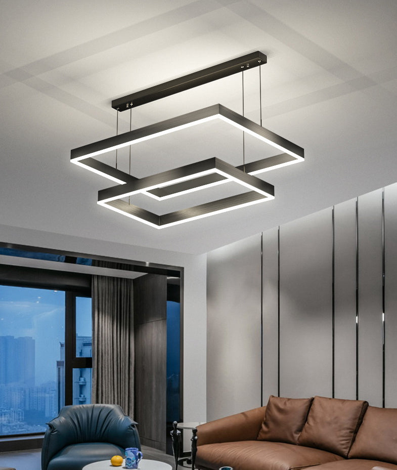 Iluminación de colgante estructurado negro mate lámpara de led metal para sala de estar para sala de estar