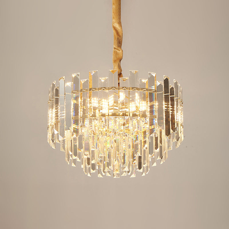 Lustre contemporain 8-Light Light Plafond en cristal unique pour la maison