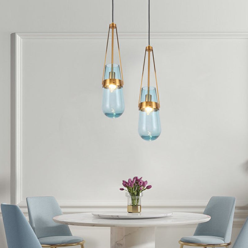 1-Light Contemporary Style Teardrop Shape Pendant Lighting