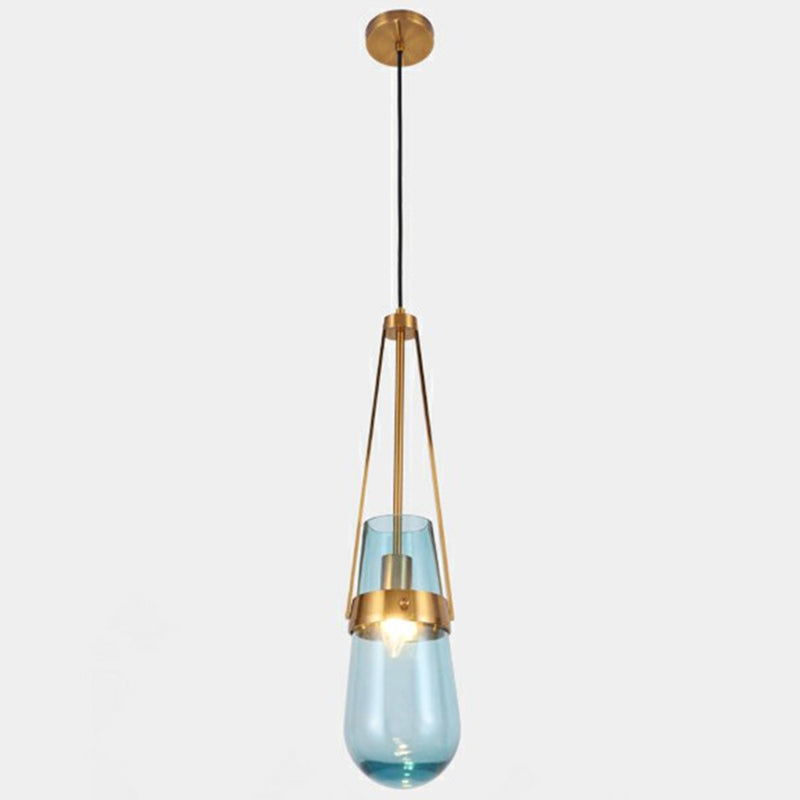 1-Light Contemporary Style Teardrop Shape Pendant Lighting