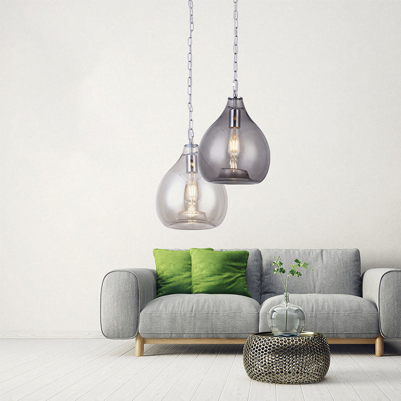 1-Light Contemporary Style Teardrop Shape Pendant Lighting