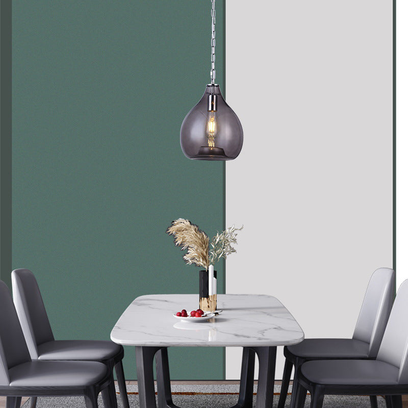1-Light Contemporary Style Teardrop Shape Pendant Lighting