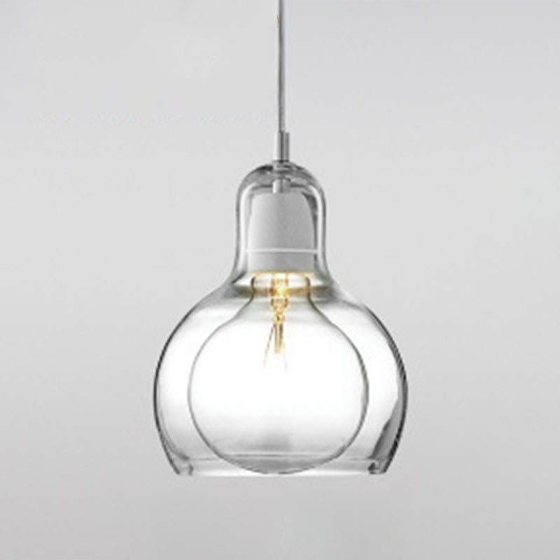 Modern Teardrop Ceiling Light with Clear Glass Shade Single Pendant Lighting