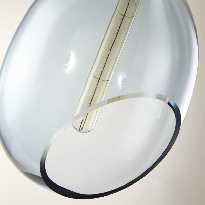 Modern Teardrop Ceiling Light with Clear Glass Shade Single Pendant Lighting