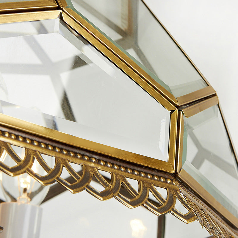 Lámpara de lámpara de tazón de vidrio transparente Colonial 7 cabezas de cocina colgante de cocina lámpara de luz