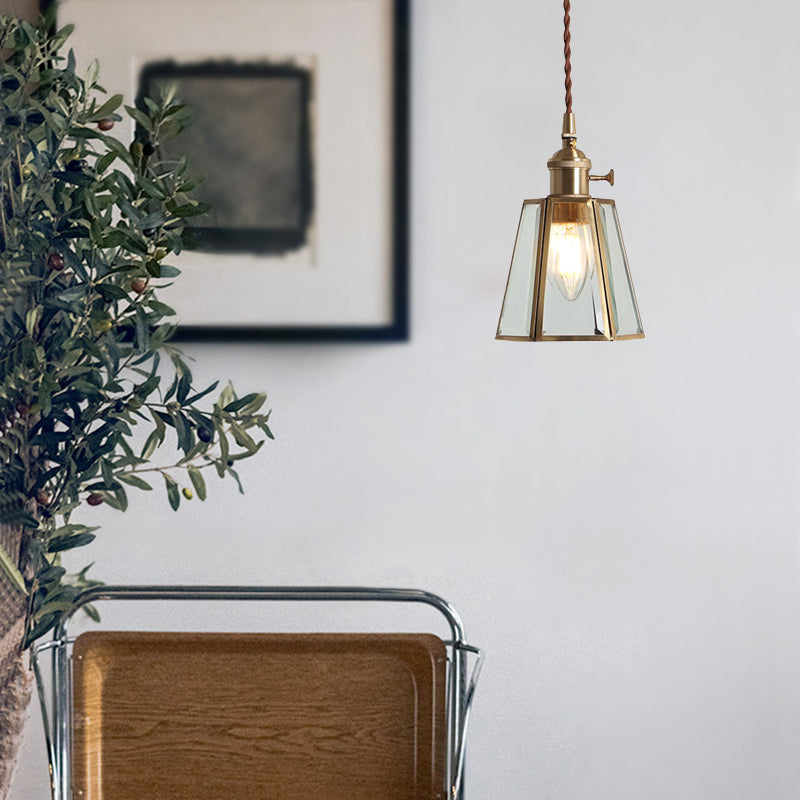 Modern & Contemporary Single Geometric Pendant Lighting Polished Brass Metal Ceiling Light for Living Room