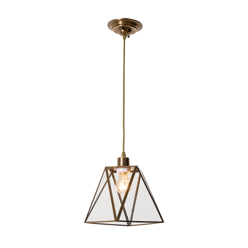 Modern & Contemporary Single Geometric Pendant Lighting Polished Brass Metal Ceiling Light for Living Room
