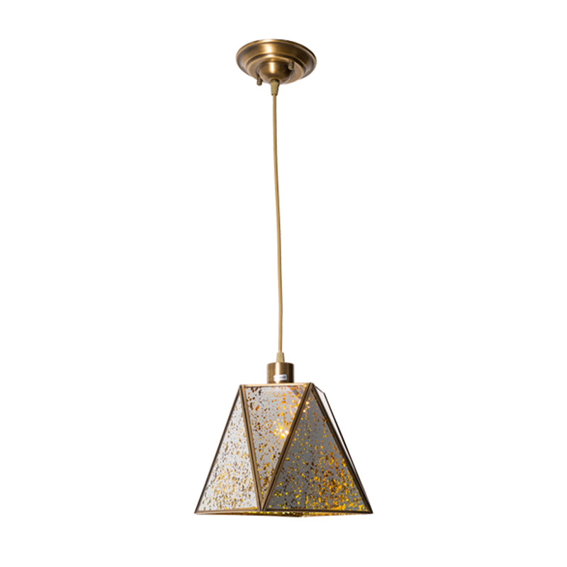 Modern & Contemporary Single Geometric Pendant Lighting Polished Brass Metal Ceiling Light for Living Room