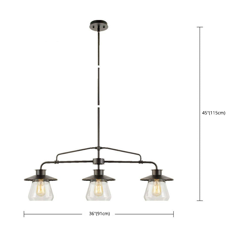 Modern 3-Light Black Island Lighting Design for Dining Room