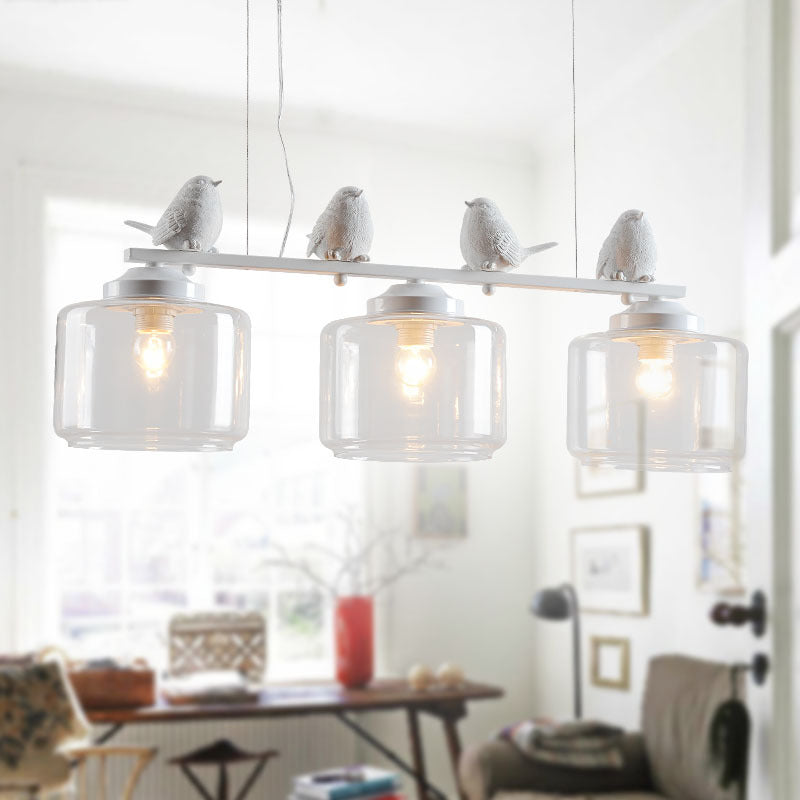 Modern 3-Light White Island Lighting Design for Dining Room