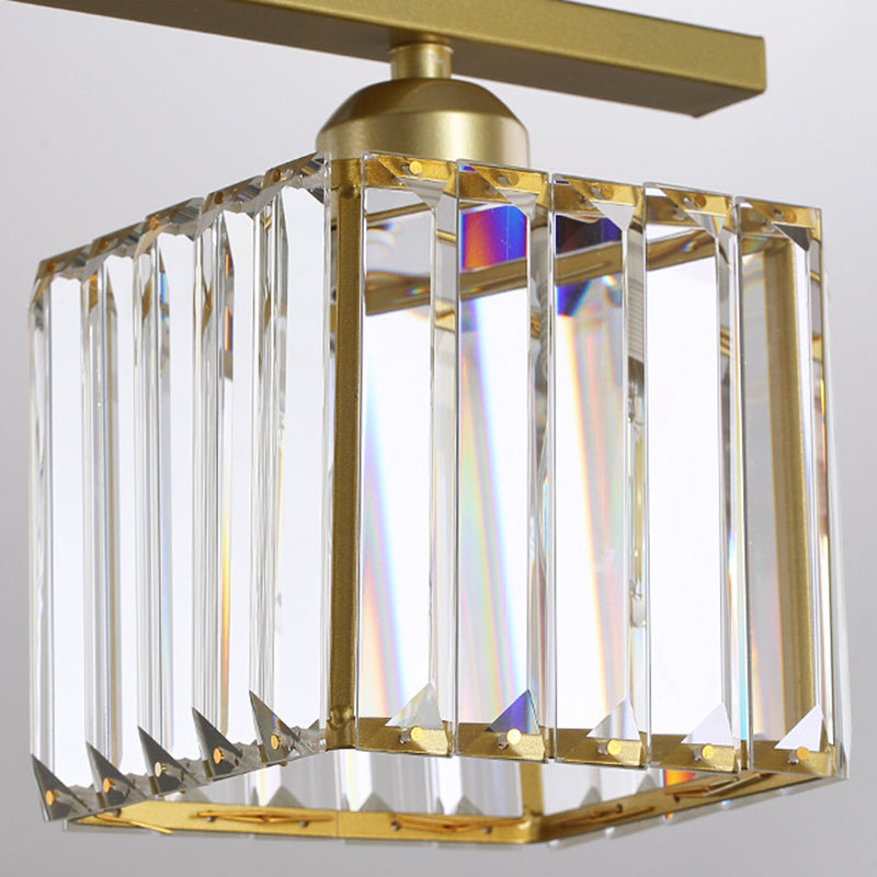 Contemporary Square 4-light Kitchen Island Lighting Wrought Iron Design Ceiling Lights