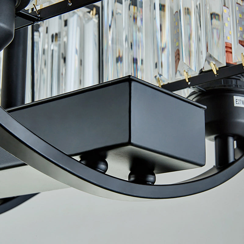 Rectangle Shaded 6 Lights Kitchen Island Lighting Statement Design for Living Room